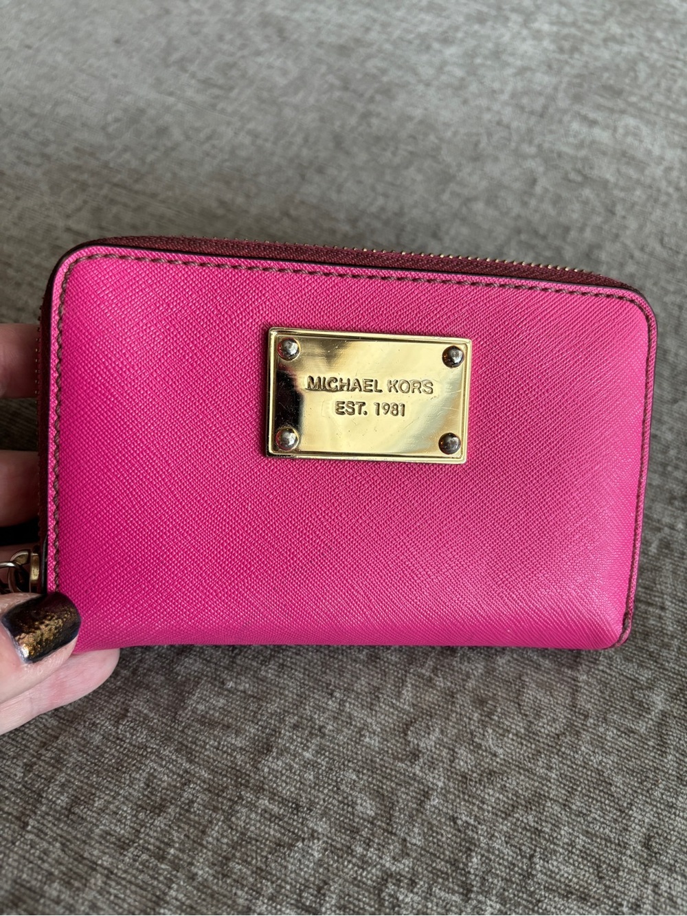 Michael Kors Hot Pink Zip Around Wallet
